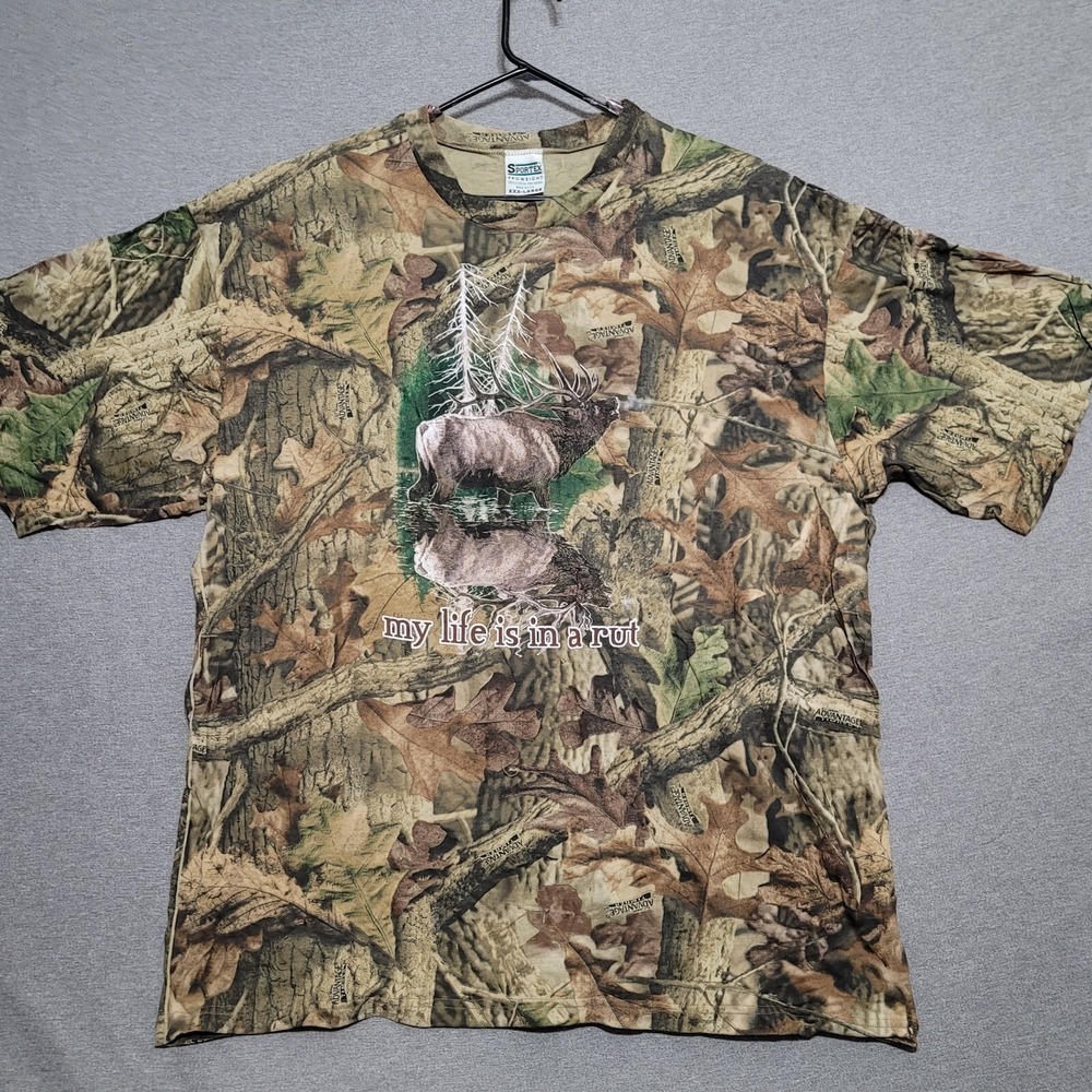 Camo T Shirt Men's 3XL XXXL Short Sleeve Advantage Timber Camouflage Sportex